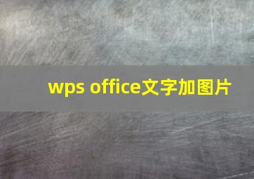 wps office文字加图片